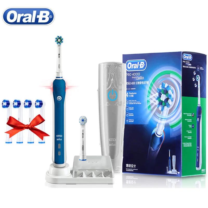 Oral B 3D Ʈ  ĩ Pro4000, з  Ÿ̸  ӵǴ ͸ ĩ 4  ü 귯 